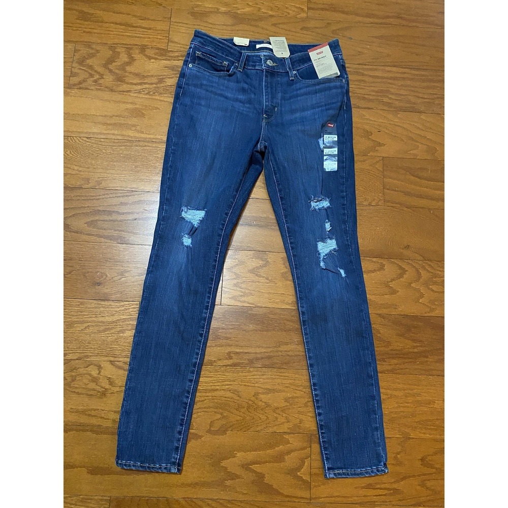 Levi's Women's 711 Mid Rise Distressed Skinny Jeans Size 10 Med 30x30 New! $70